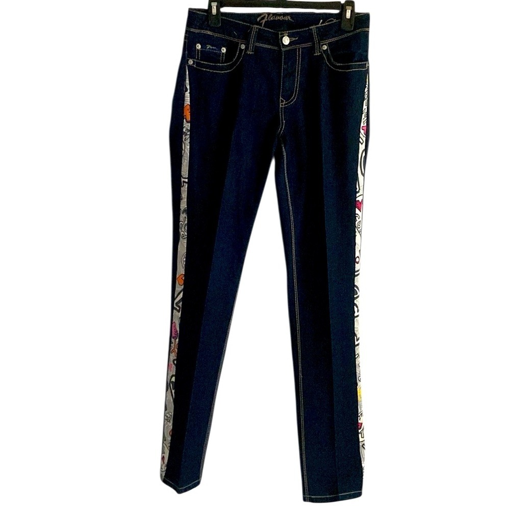 Flavour By Bubblegum Women’s Dark Wash Coach Poppy Straight Leg Jeans Size 6
